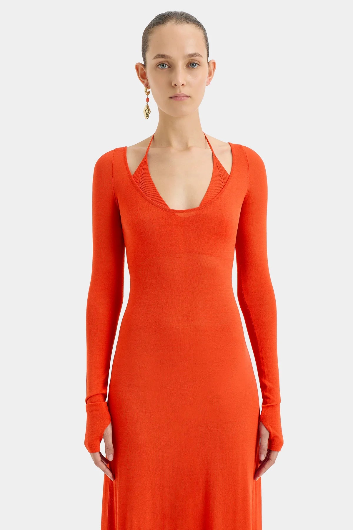 Sir Valejo Halter Dress - Tangerine