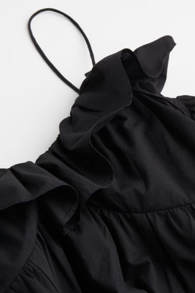 Black frill midi