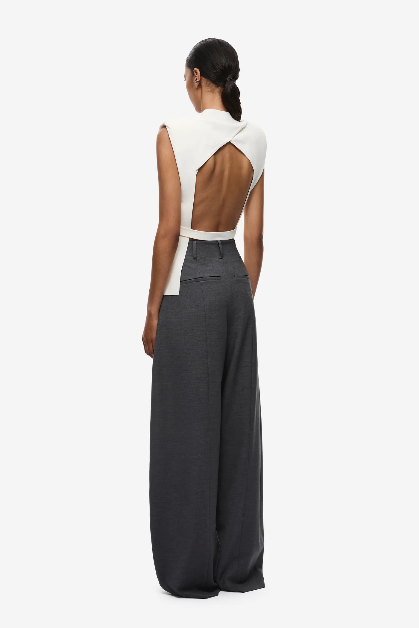 Misha Open Back Knit Top - Ivory