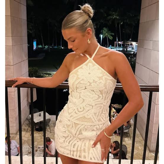 Embroided Halter Dress - Ivory