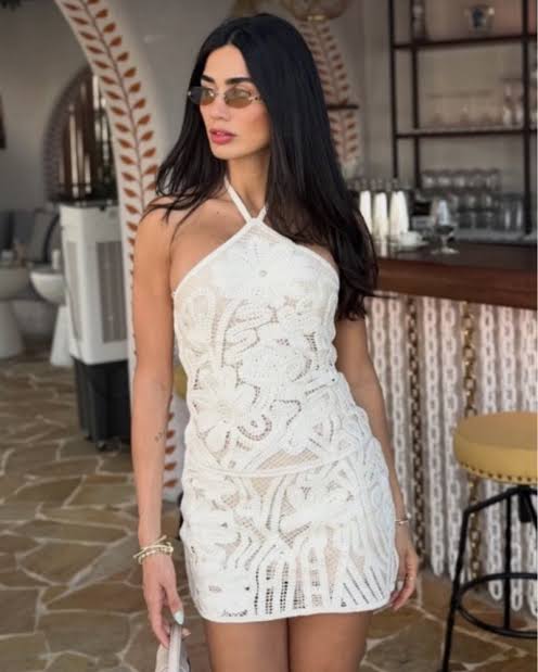 Embroided Halter Dress - Ivory