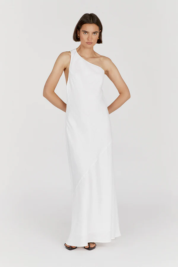 Dissh Addison white linen dress OH Rents Dissh Addison white linen dress OH Rents