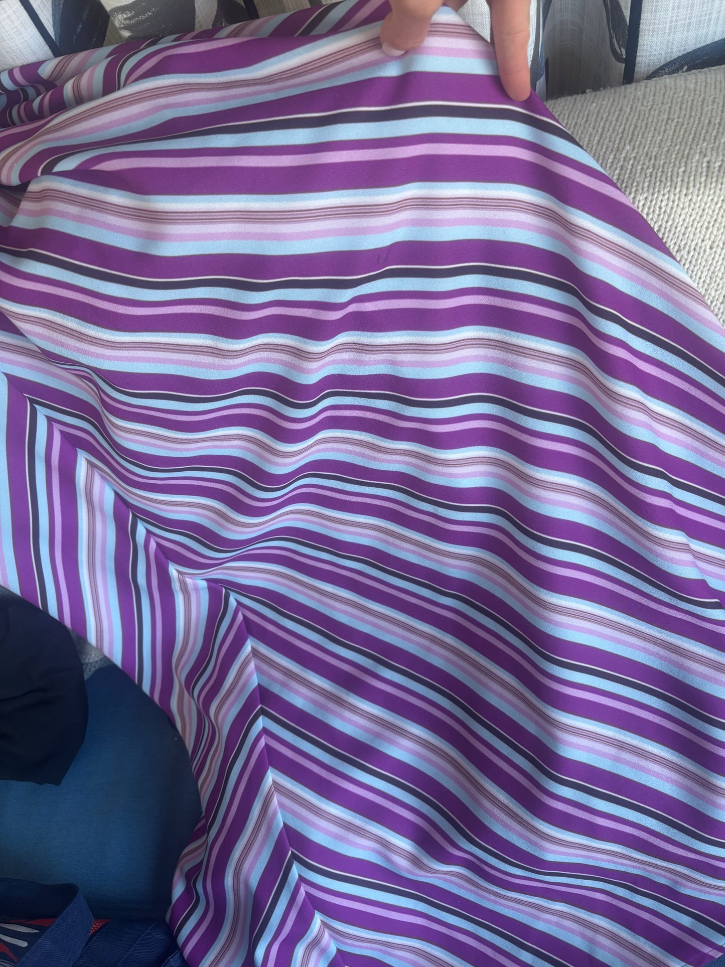 With Harper Lu Halter Maxi Dress in Violet Stripe