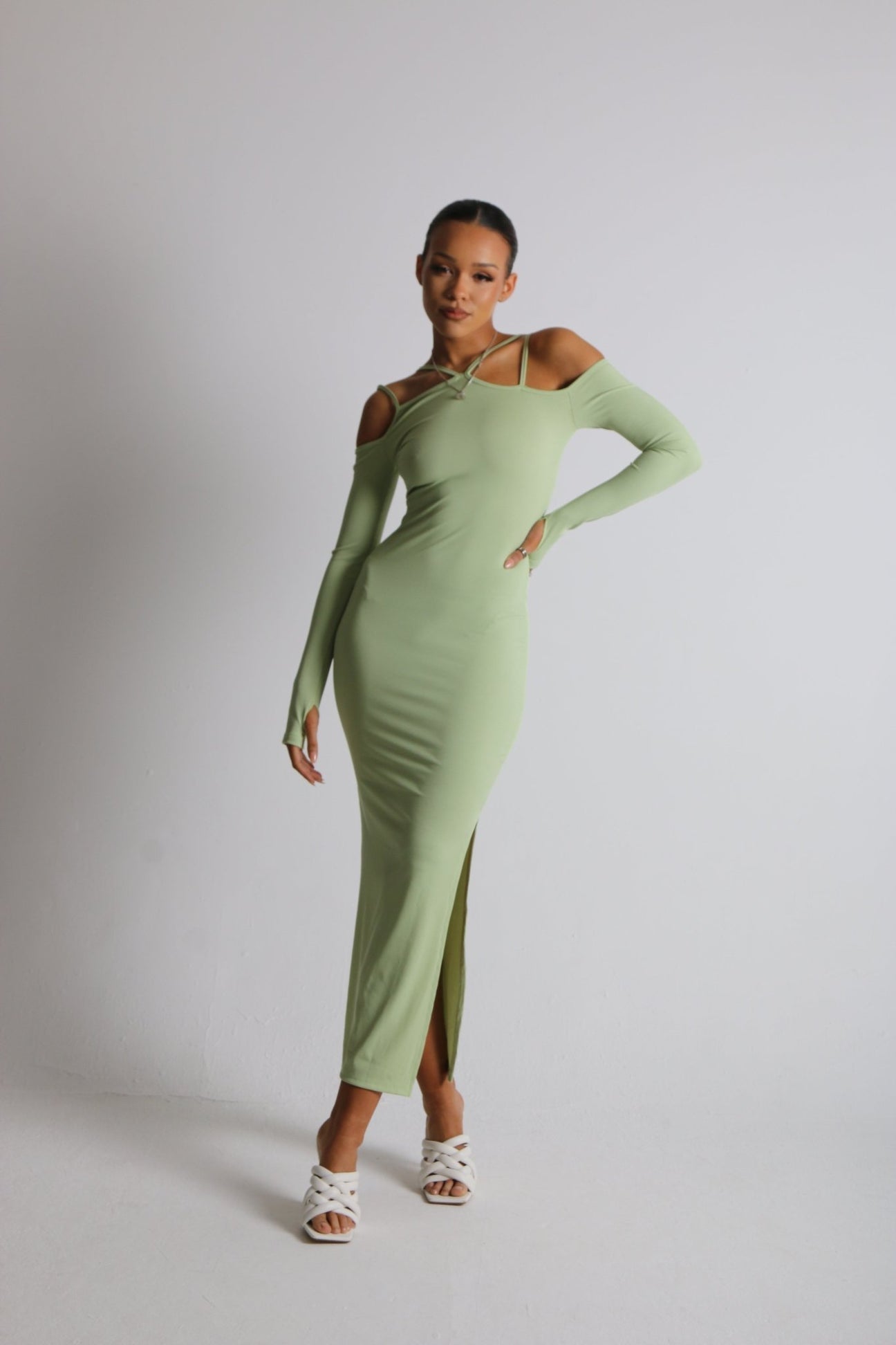 Blanche Allure lime maxi dress - FOR SALE