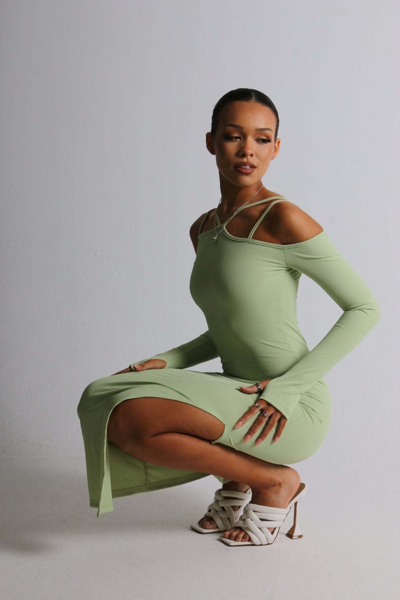 Blanche Allure lime maxi dress - FOR SALE